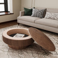 GDFStudio Sophia Modern Round Coffee Table with Storage