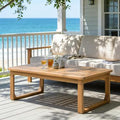 Christopher Knight Home Jodie Patio Modern Acacia Wood Rectangular Coffee Table, Light Teak