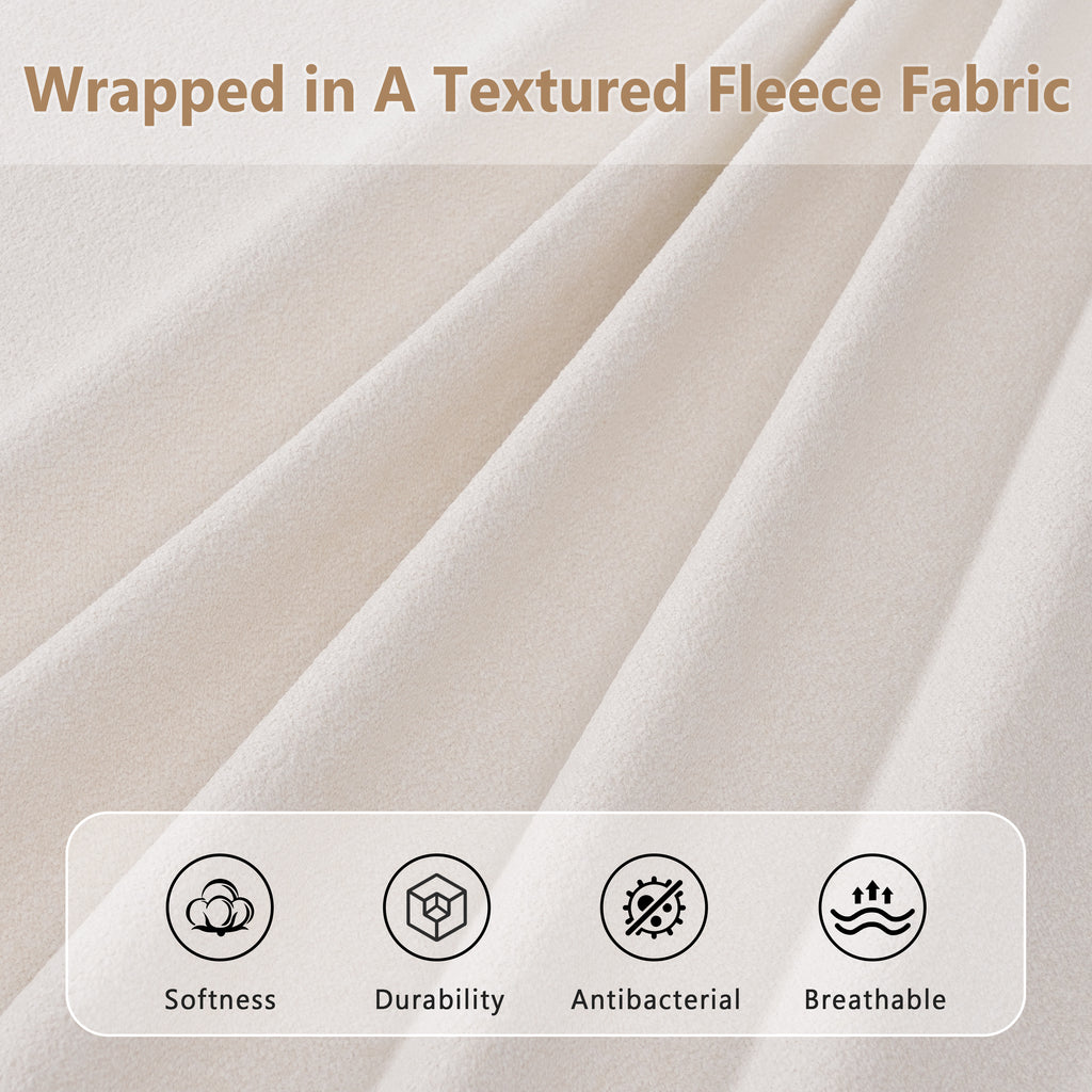 Christopher Knight Home Rubber Wood Upholstered Bed Frame with Tall Plush Headboard