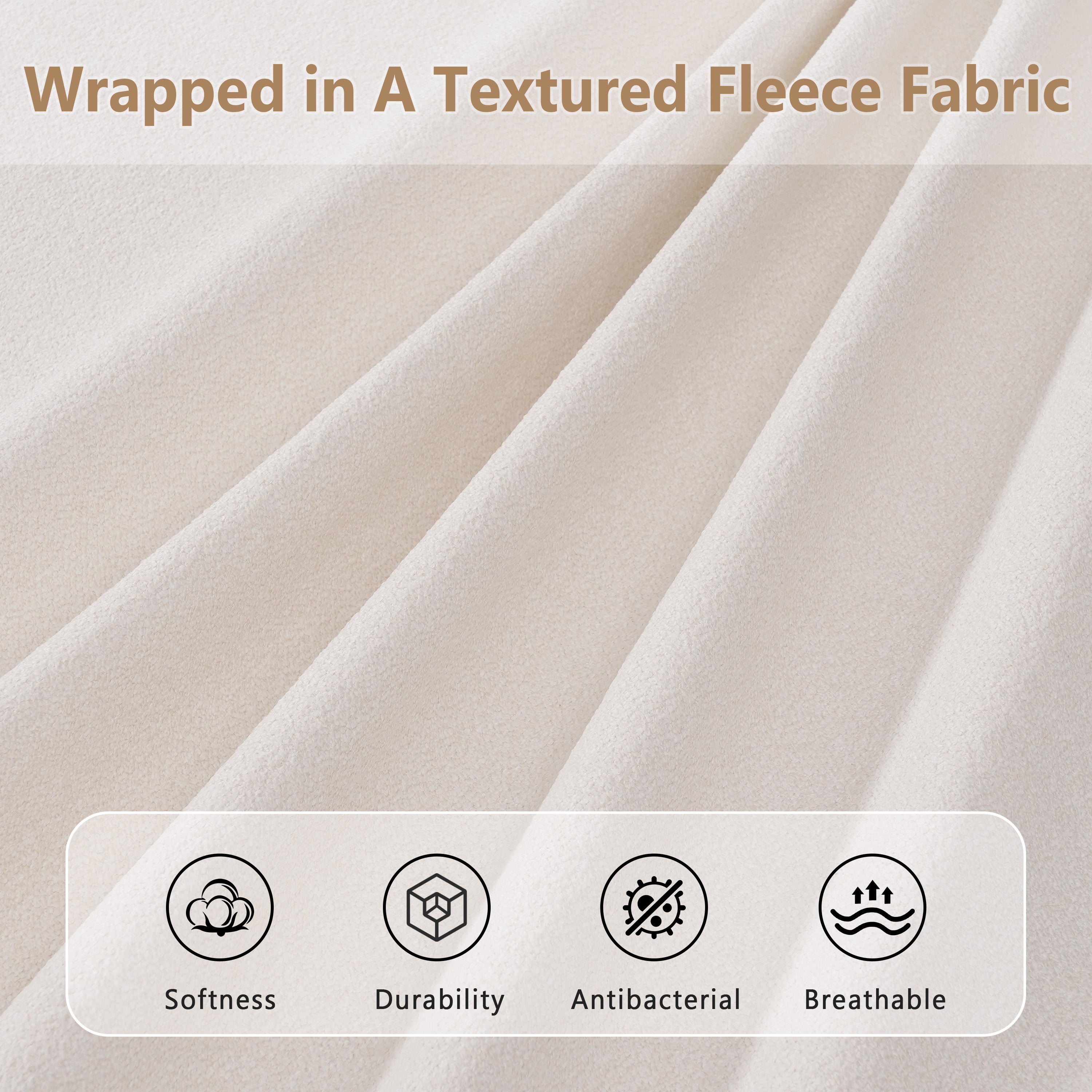 Christopher Knight Home Rubber Wood Upholstered Bed Frame with Tall Plush Headboard