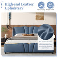 Christopher Knight Home Modern PU Leather Platform Bed with Wave Headboard & Wingback Design