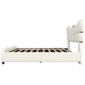 Christopher Knight Home Butterfly-Headboard PU Leather Platform Bed with Wood Slats & Metal Accents