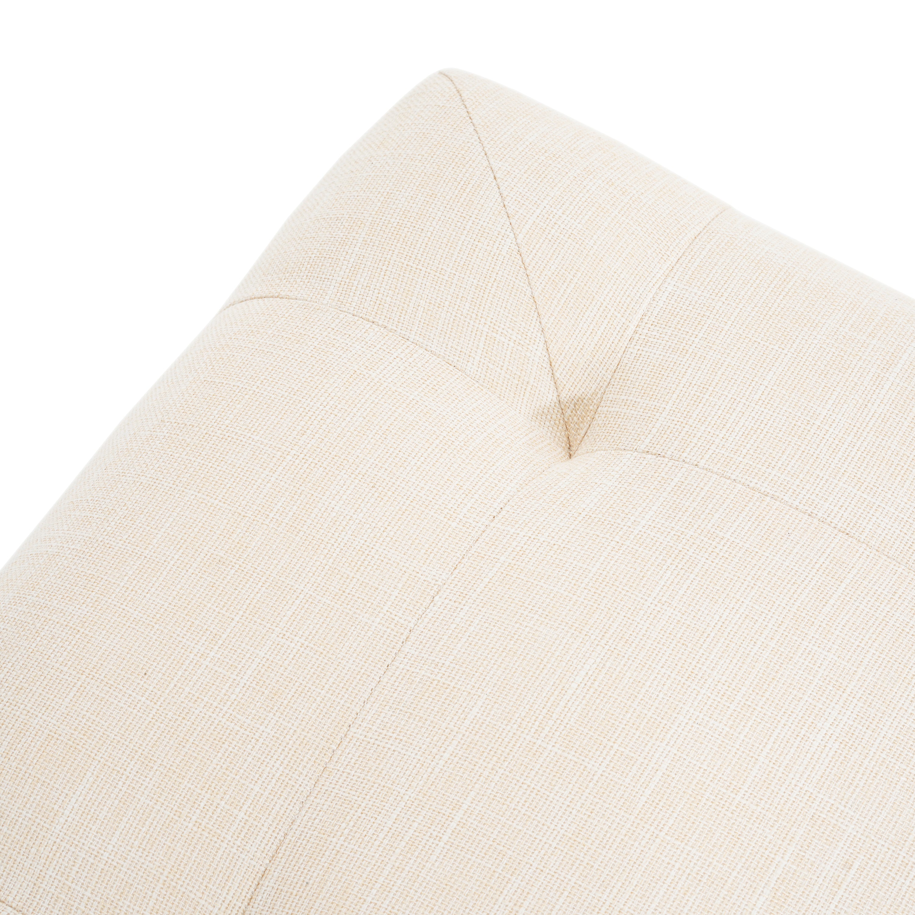 Christopher Knight Home Modern Linen Square Ottoman – Tufted Upholstered Footstool with Wood Legs for Living Room