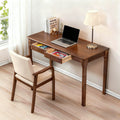 GDFStudio Marlon Mid Century Modern 47" Solid Wood Desk with 2 Drawers