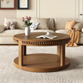GDFStudio Chiori Modern 2-Tier Wooden 31" Round Coffee Table