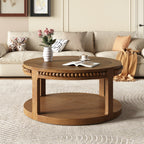 GDFStudio Chiori Modern 2-Tier Wooden 31" Round Coffee Table