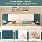 Christopher Knight Home Upholstered Storage Platform Bed with PU Headboard Cushion & Built-In Side Shelves