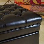 Christopher Knight Home Storage Ottoman ¨C Button-Tufted Seat, Hidden Storage & Solid Wood Legs