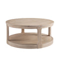 GDFStudio Sawmark 40" Round Wood Coffee Table, Oak