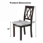 Modern Upholstered Dining Chairs with Tufted Back, Linen Fabric Kitchen Chairs with Solid Wood Legs （Set of 2）