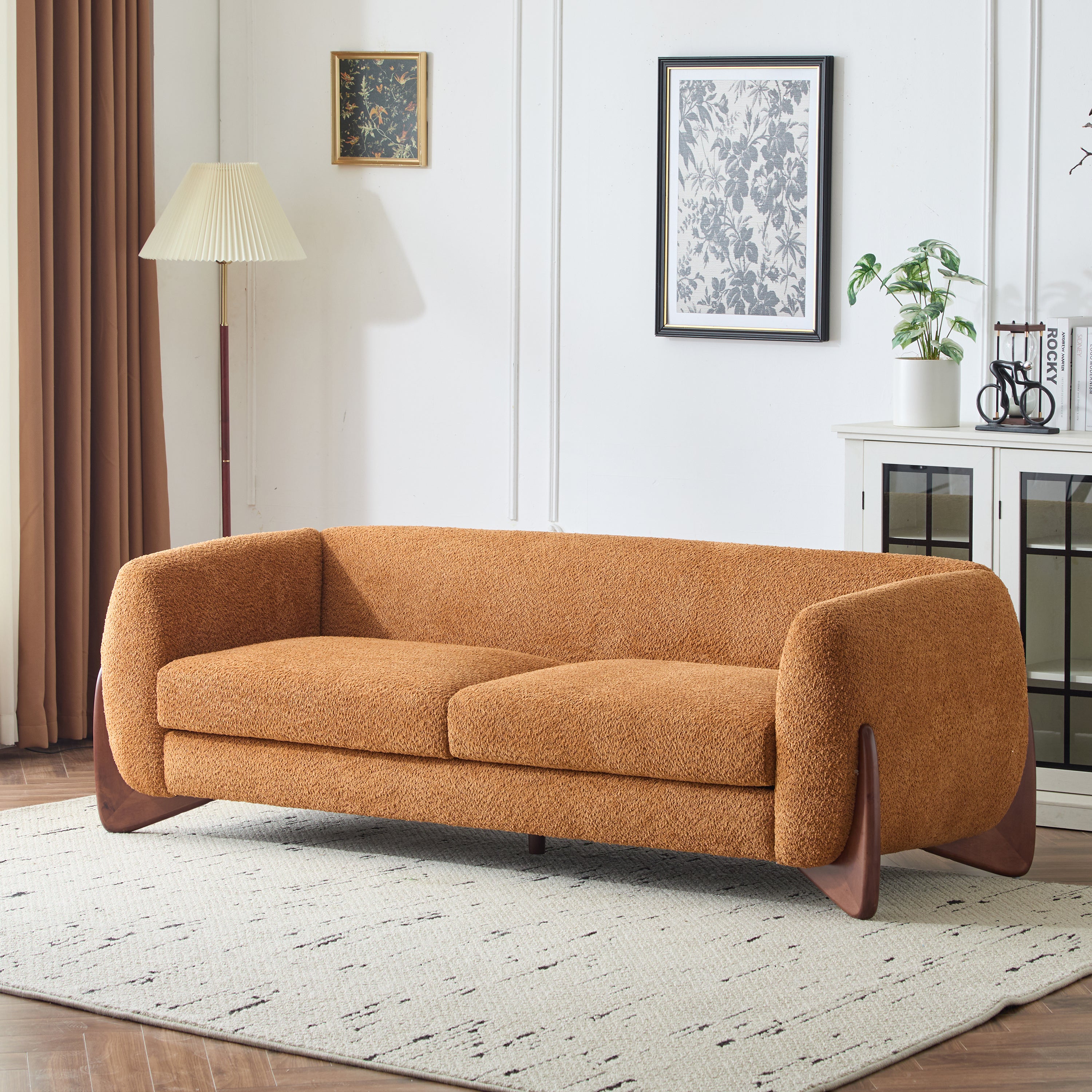 Christopher Knight Home 82" Boucle Sofa with Birch Wood Legs – Modern Cozy Upholstered 3-Seater