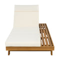 Christopher Knight Home Darla Outdoor Acacia Wood Adjustable Chaise Lounge with Water-Resistant Cushions (Set of 2), Teak/Beige