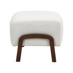 Boucle Storage Ottoman with Solid Wood Legs ¨C Modern Upholstered Footrest & Accent Bench