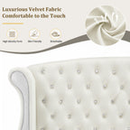 Christopher Knight Home Modern Velvet Wingback Tufted Platform Bed with Nailhead Trim and Silver Legs