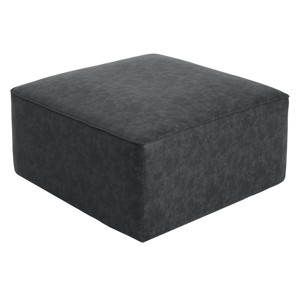 Christopher Knight Home Modern Faux Leather Sectional Ottoman – Modular Square Living Room Footrest