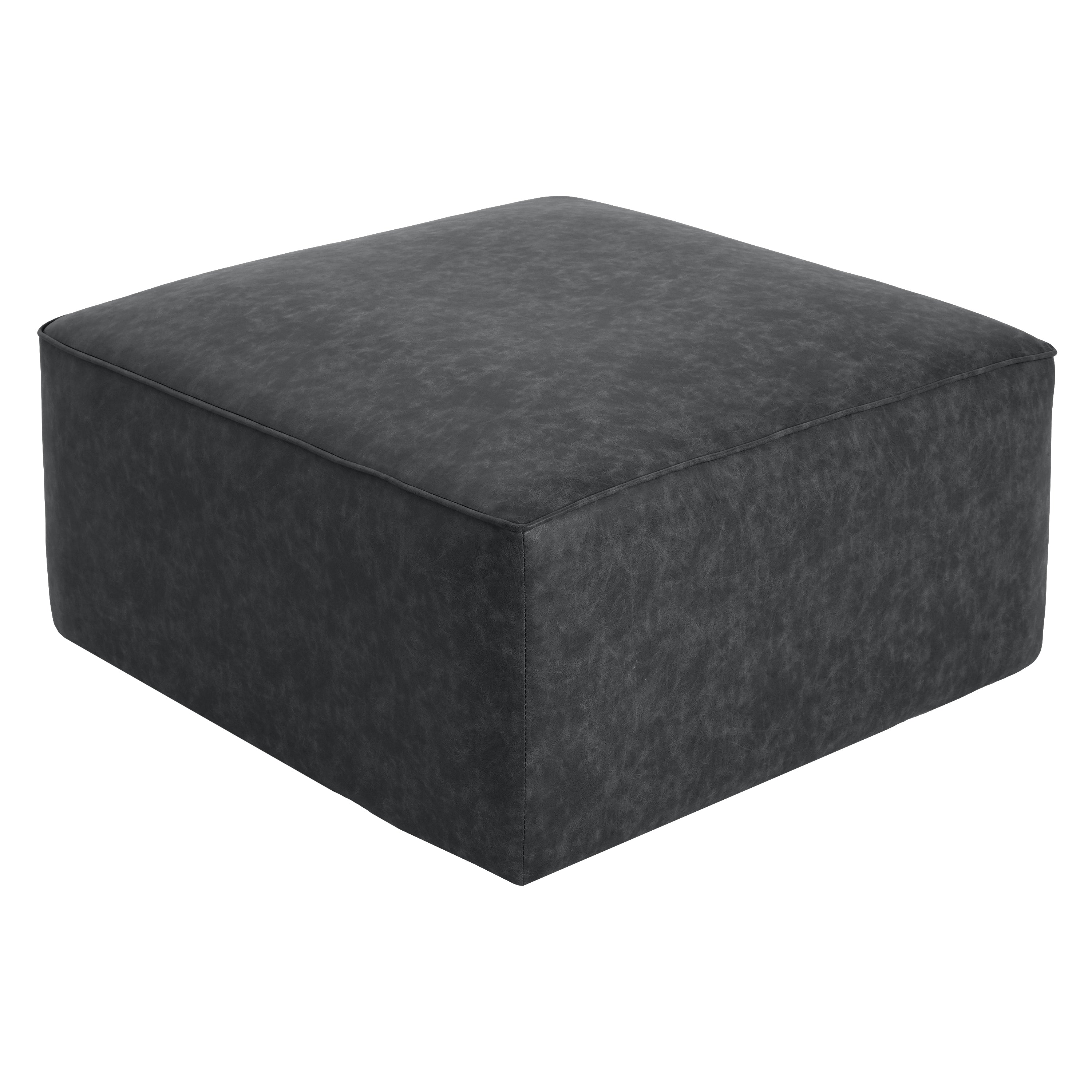 Christopher Knight Home Modern Faux Leather Sectional Ottoman – Modular Square Living Room Footrest