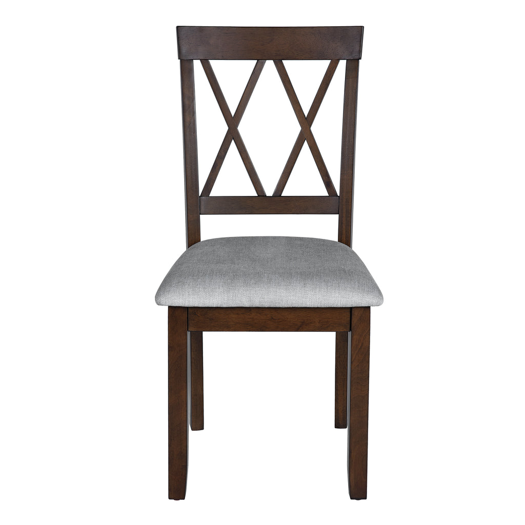 Modern Upholstered Dining Chairs with Tufted Back, Linen Fabric Kitchen Chairs with Solid Wood Legs （Set of 2）