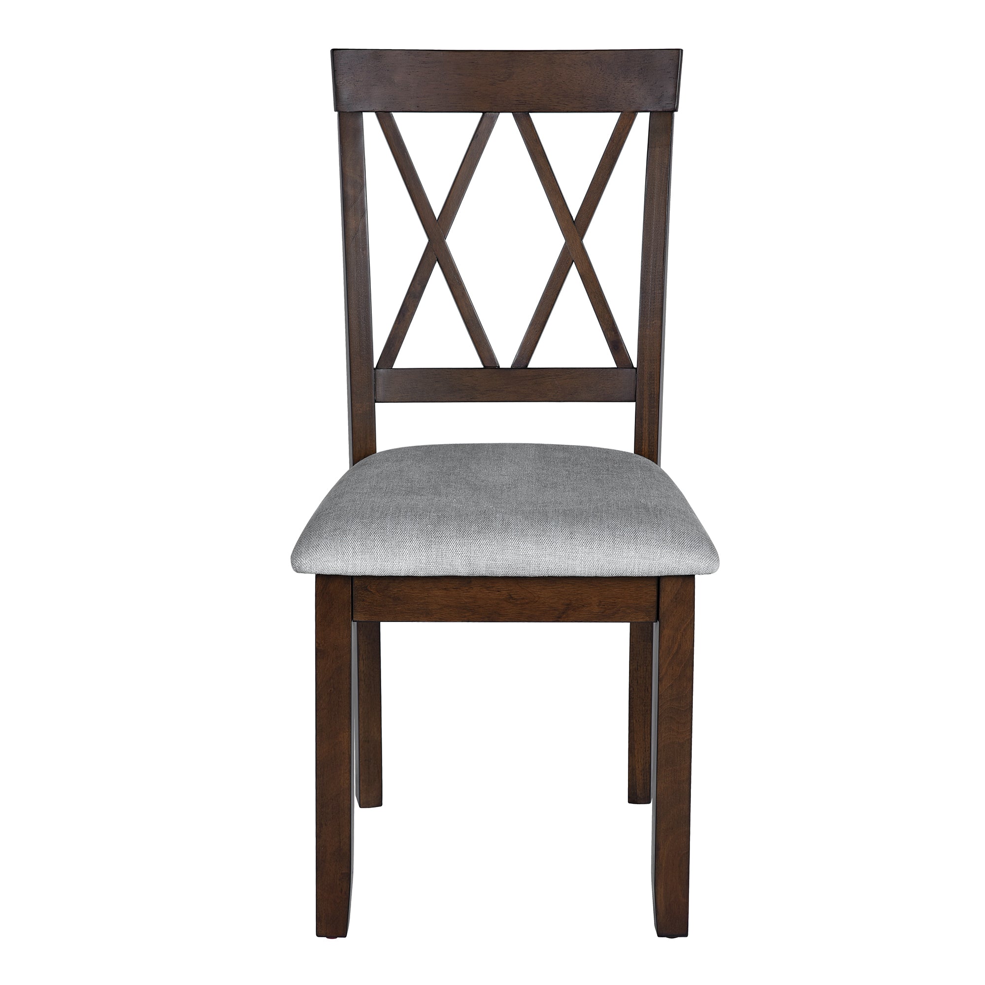 Modern Upholstered Dining Chairs with Tufted Back, Linen Fabric Kitchen Chairs with Solid Wood Legs （Set of 2）