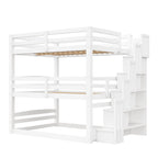 GDF Studio 3-in-1 Full-Size Convertible Bunk Bed with Storage Staircase
