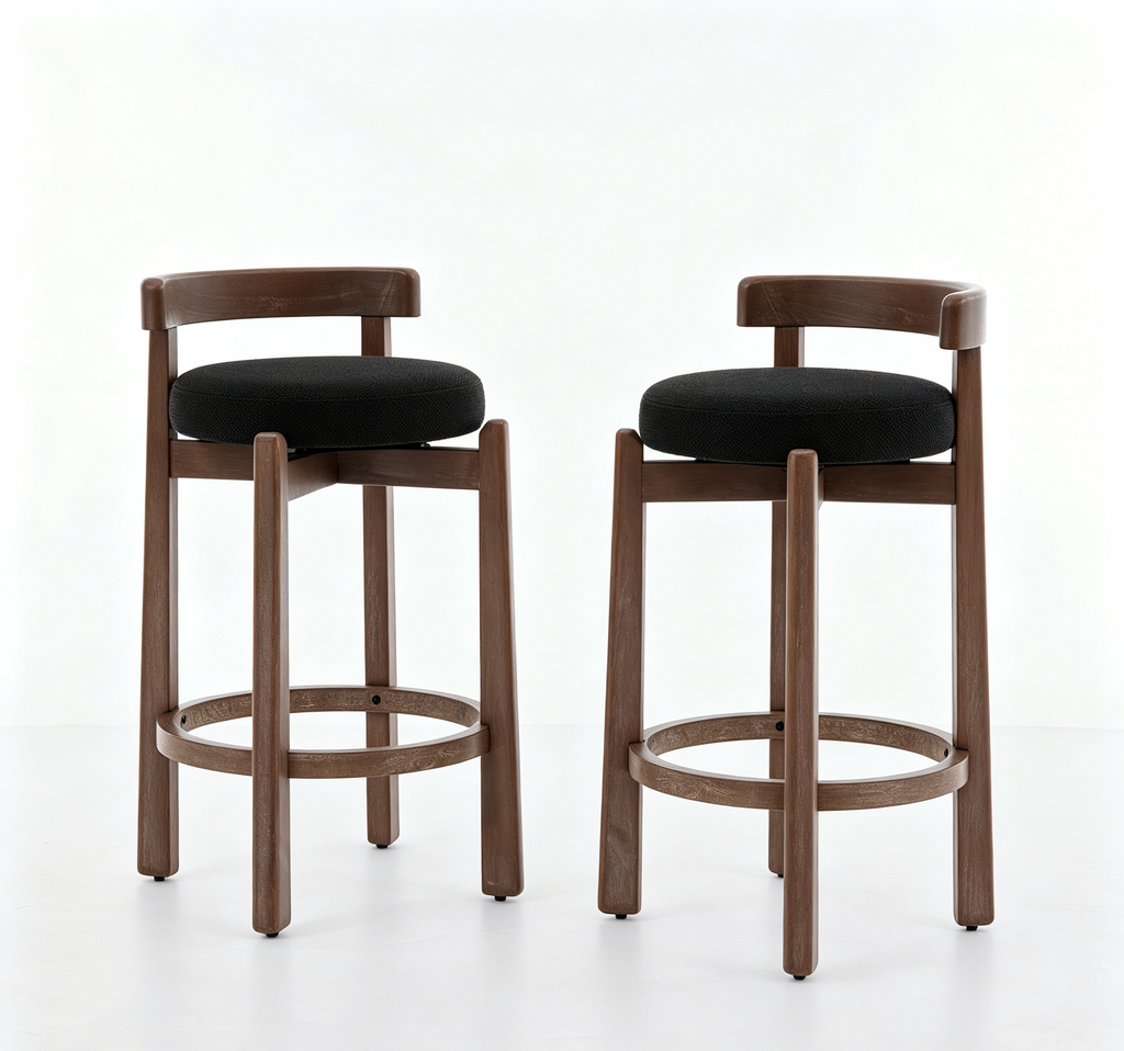 GDFStudio Yorn Farmhouse Rubberwood Rattan Upholstered Dining Chairs (Set of 2), Beige