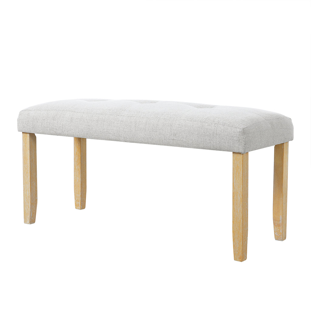 GDF Studio Tufted Upholstered Bench, Fabric End of Bed Bench for Bedroom, Dining & Entryway