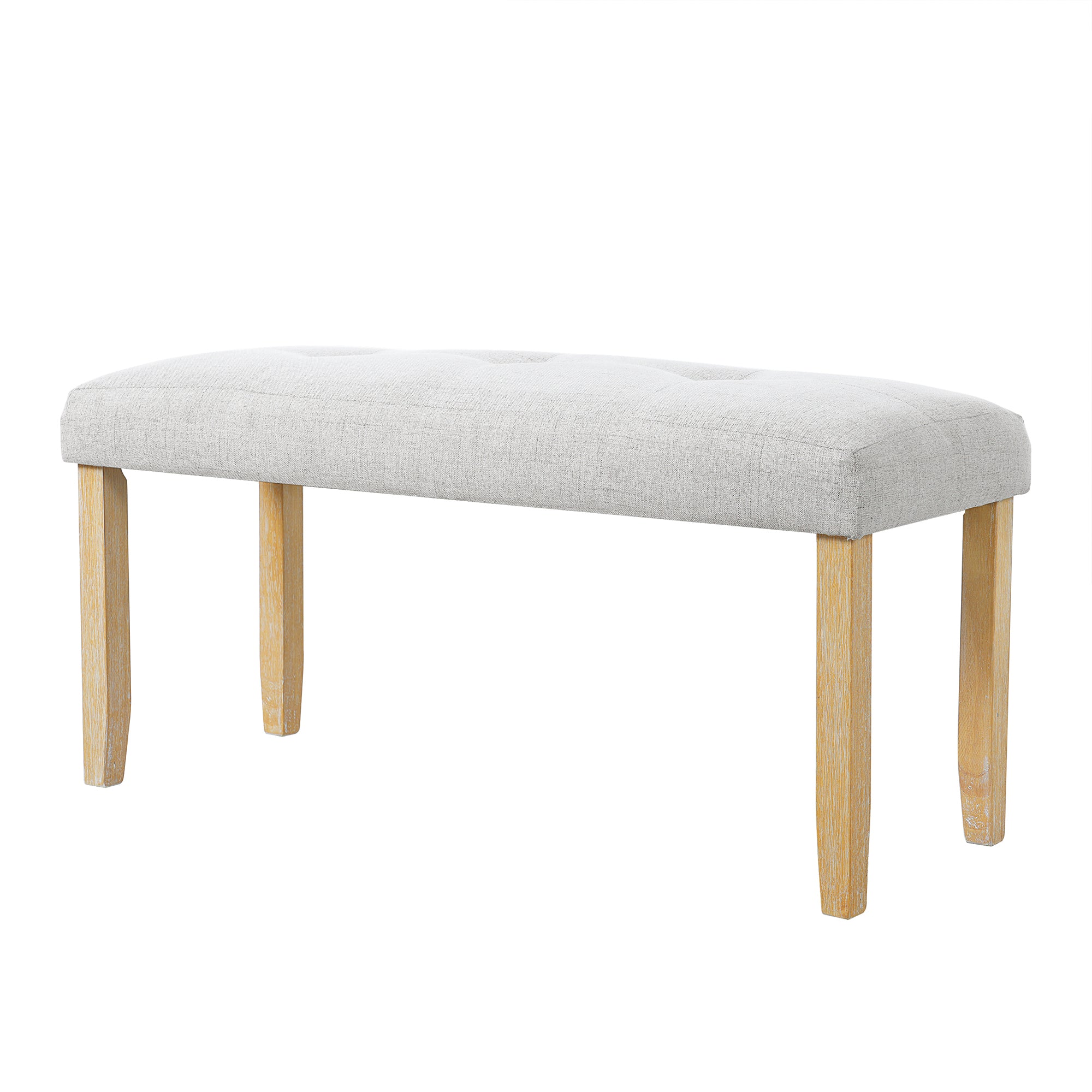 GDF Studio Tufted Upholstered Bench, Fabric End of Bed Bench for Bedroom, Dining & Entryway