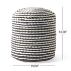 Rosalyn Fabric Round Pouf Ottoman