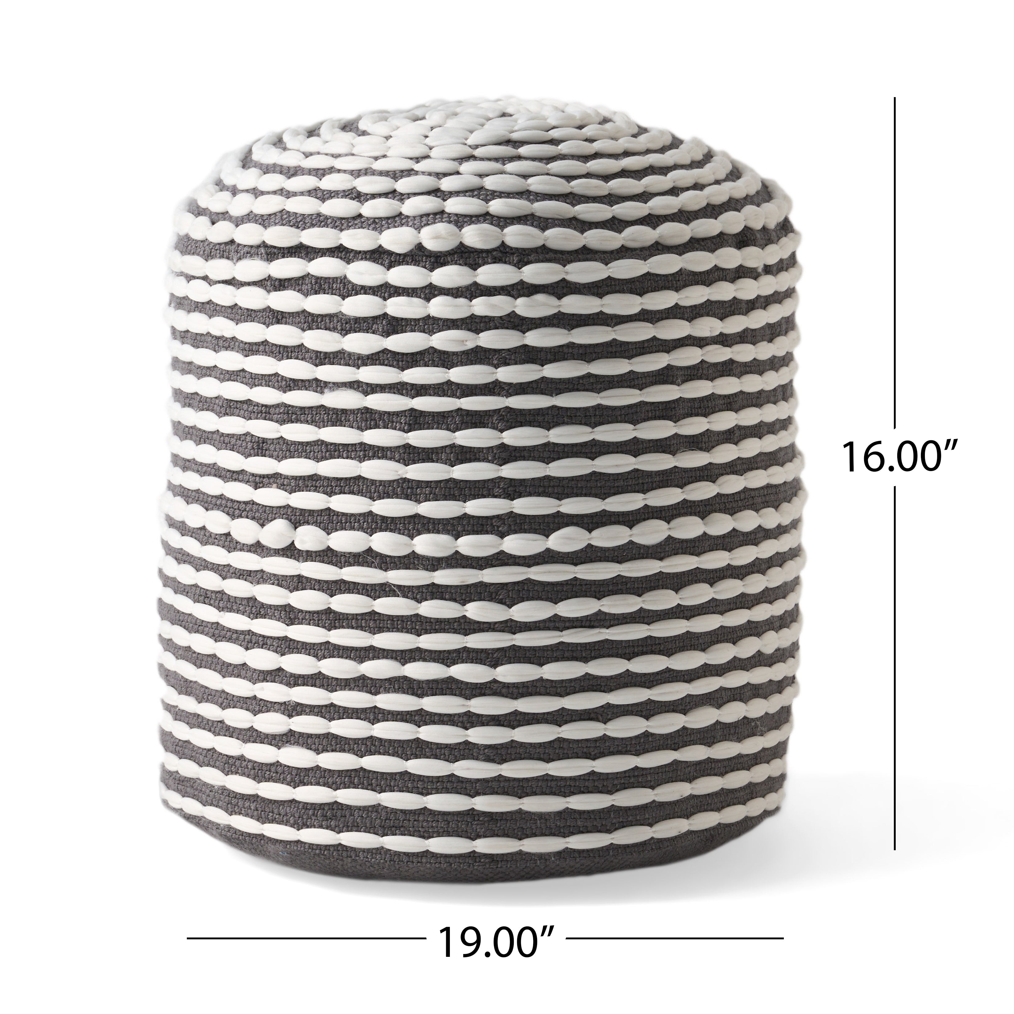Rosalyn Fabric Round Pouf Ottoman