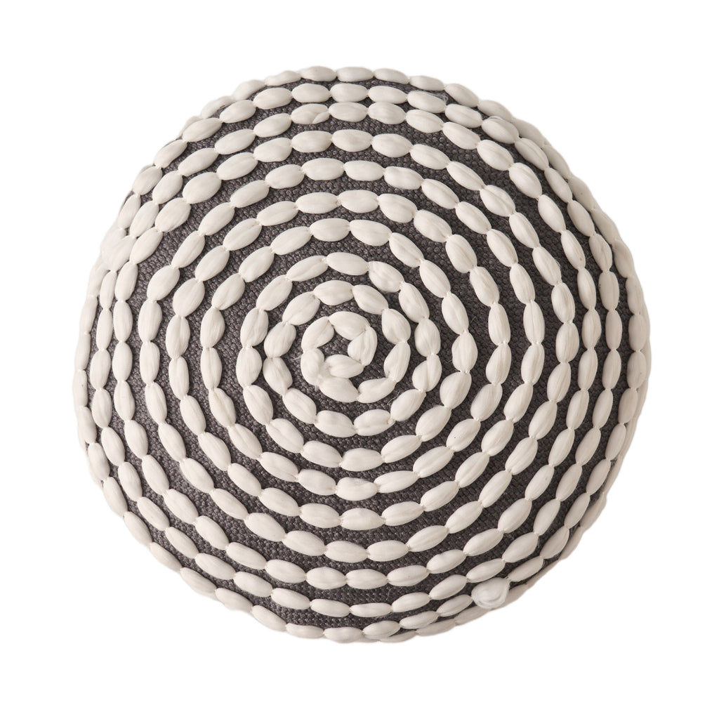 Rosalyn Fabric Round Pouf Ottoman