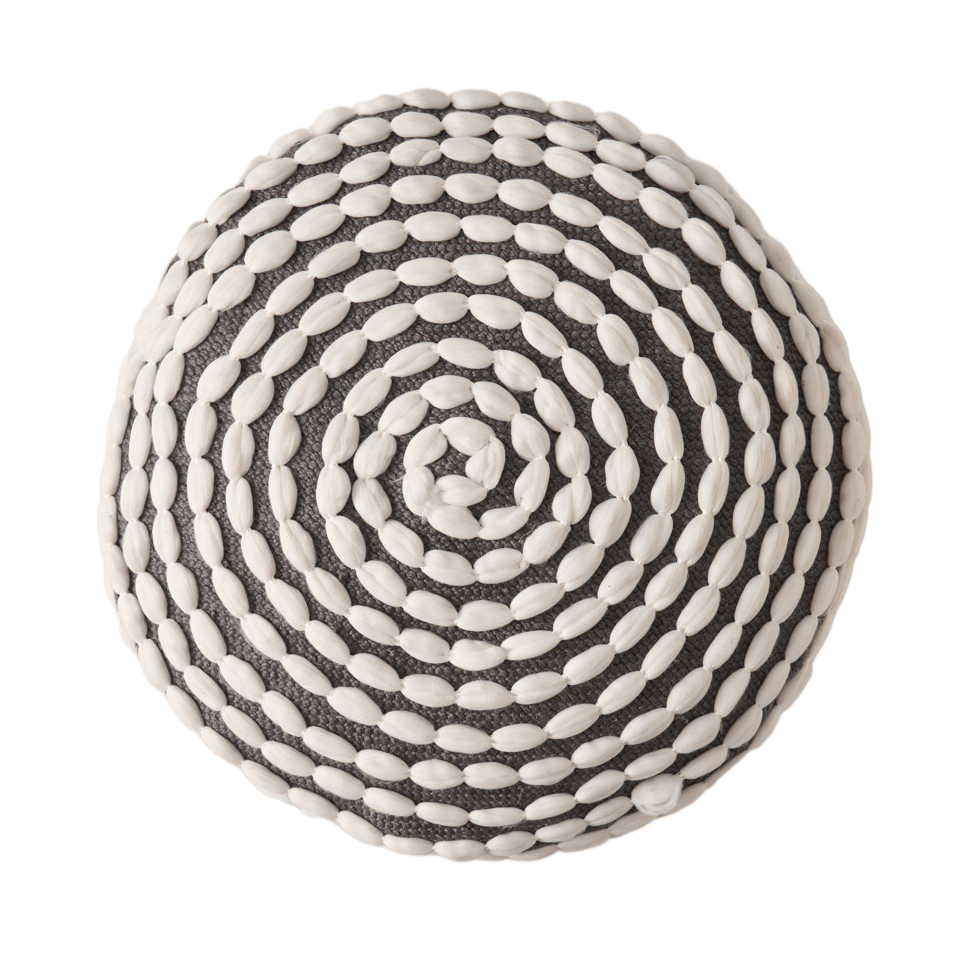 Rosalyn Fabric Round Pouf Ottoman