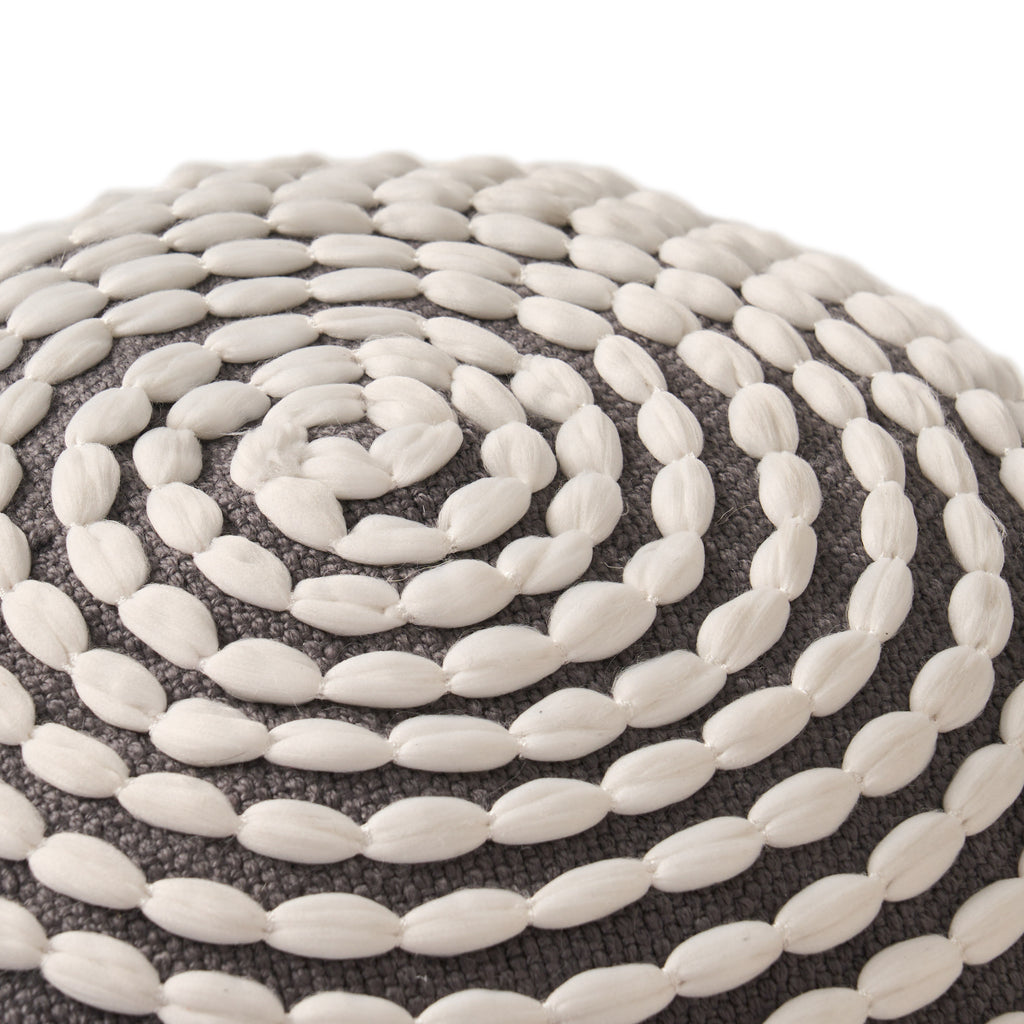 Rosalyn Fabric Round Pouf Ottoman