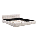 Christopher Knight Home Beryl Checkerboard Design Chenille Upholstered Bed, Beige, King