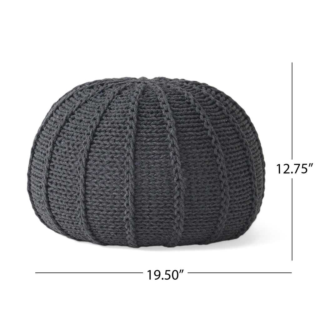 Corisande Knitted Cotton Pouf