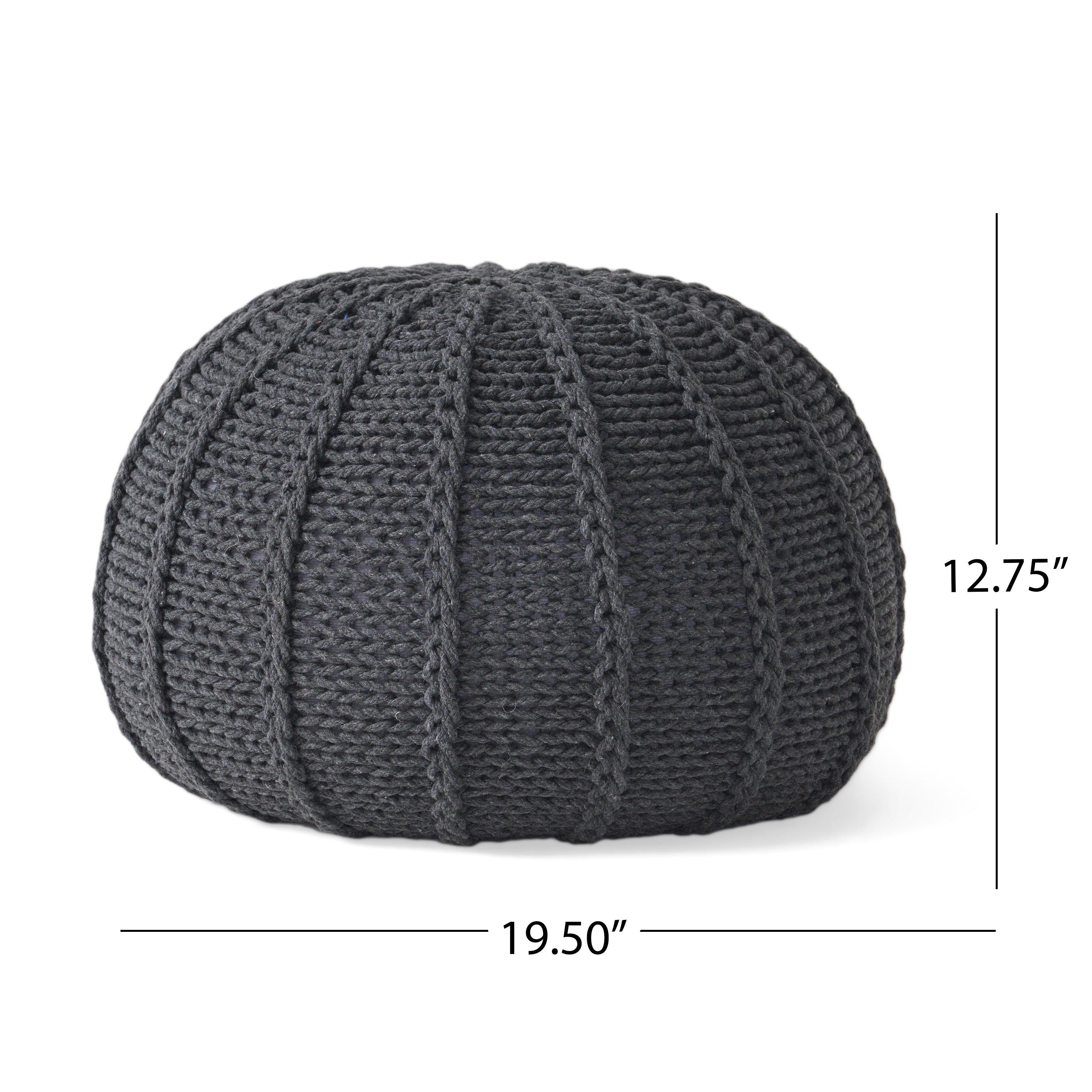 Corisande Knitted Cotton Pouf