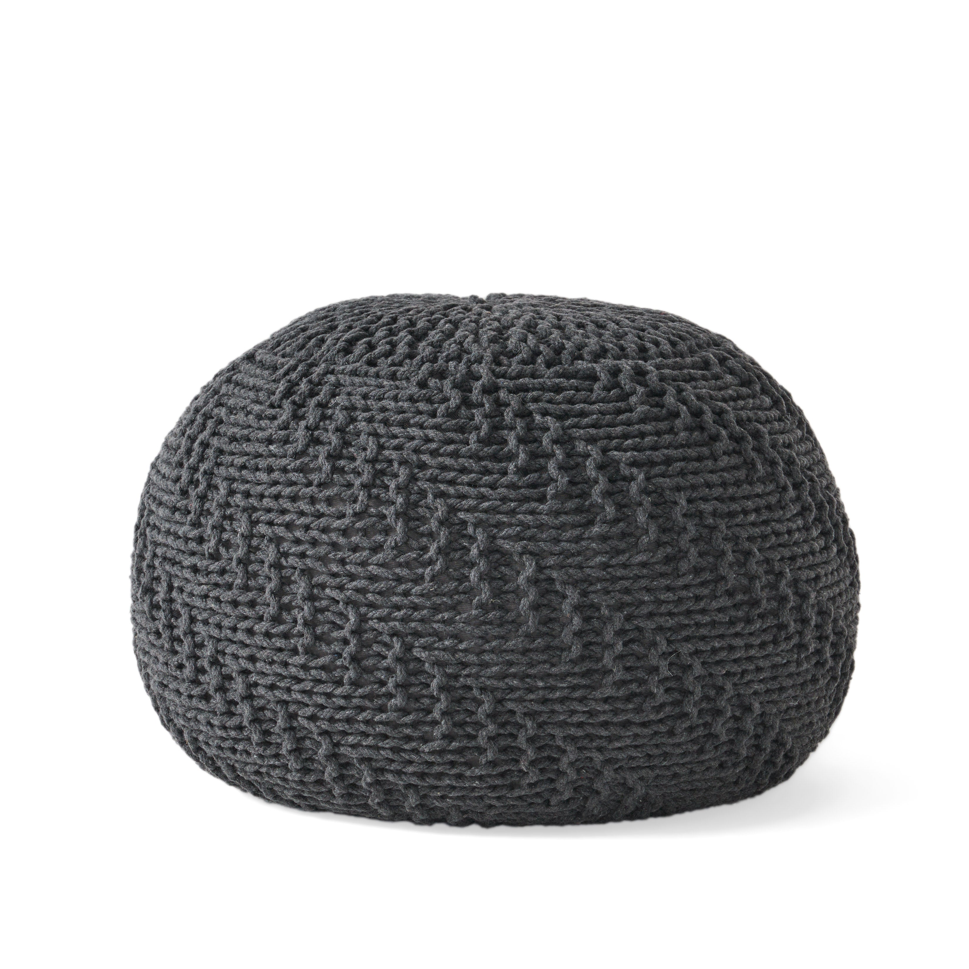 Hershel Knitted Cotton Pouf