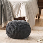 Hershel Knitted Cotton Pouf