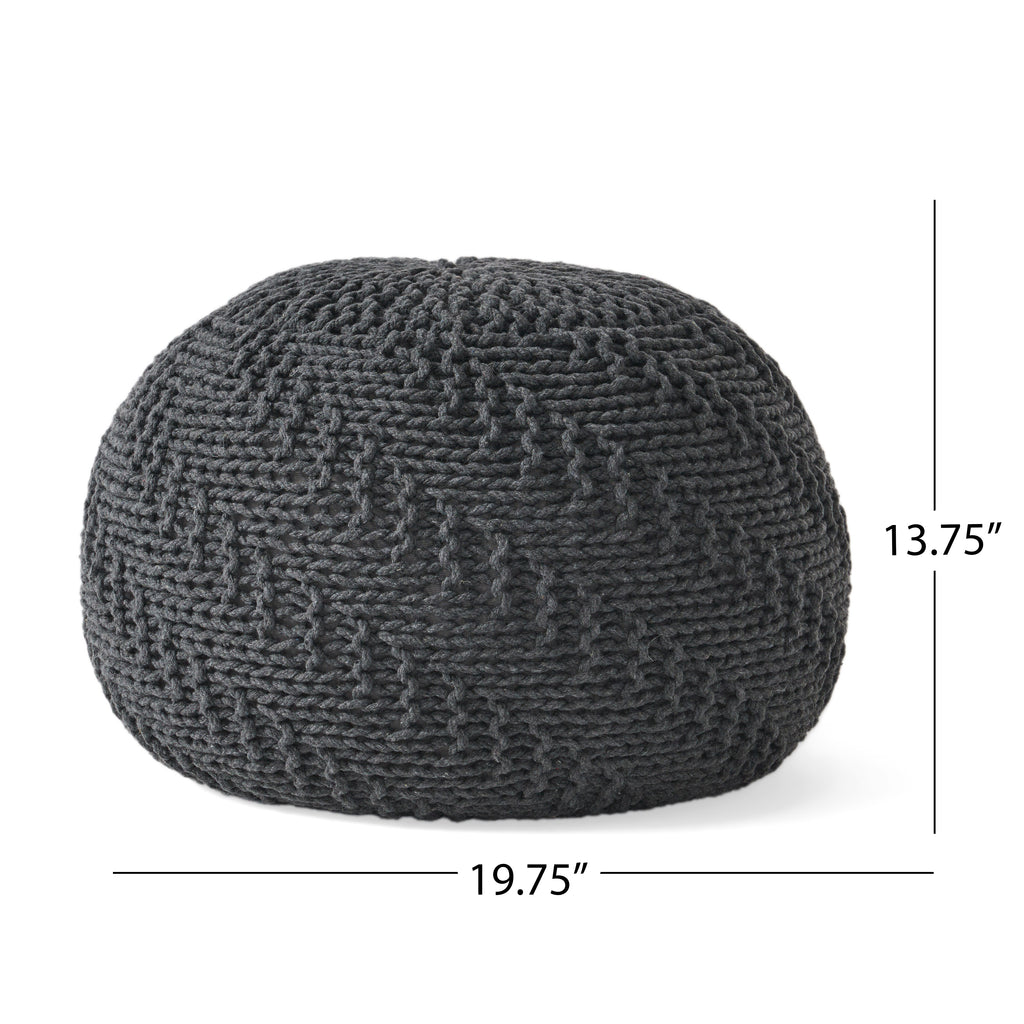 Hershel Knitted Cotton Pouf