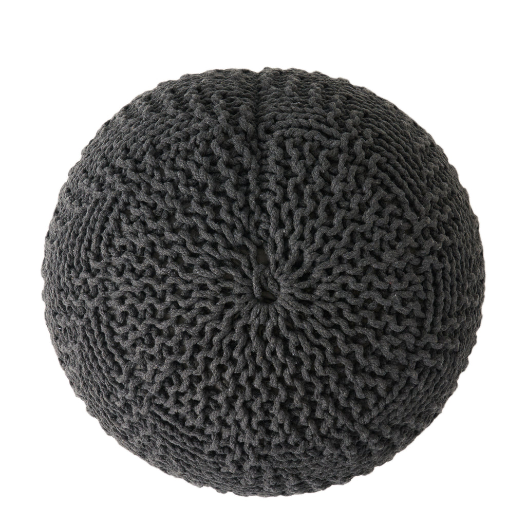 Hershel Knitted Cotton Pouf