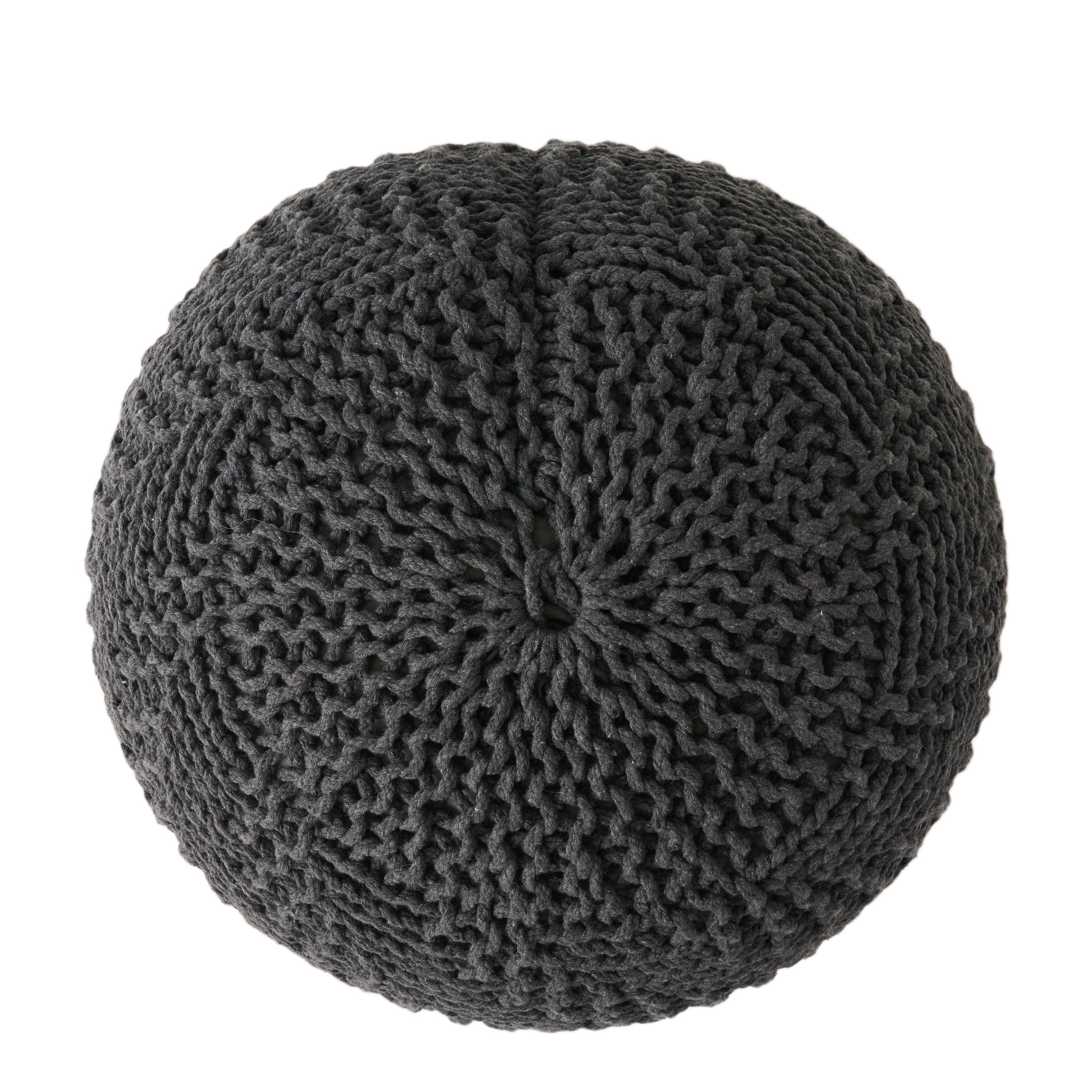 Hershel Knitted Cotton Pouf