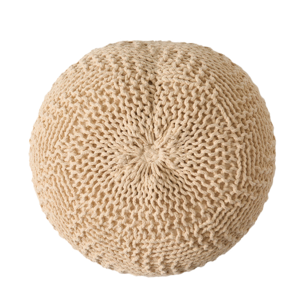 Hershel Knitted Cotton Pouf