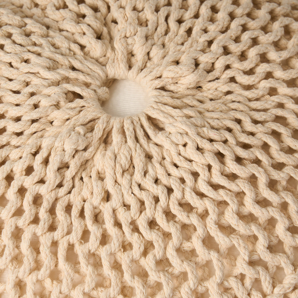 Hershel Knitted Cotton Pouf