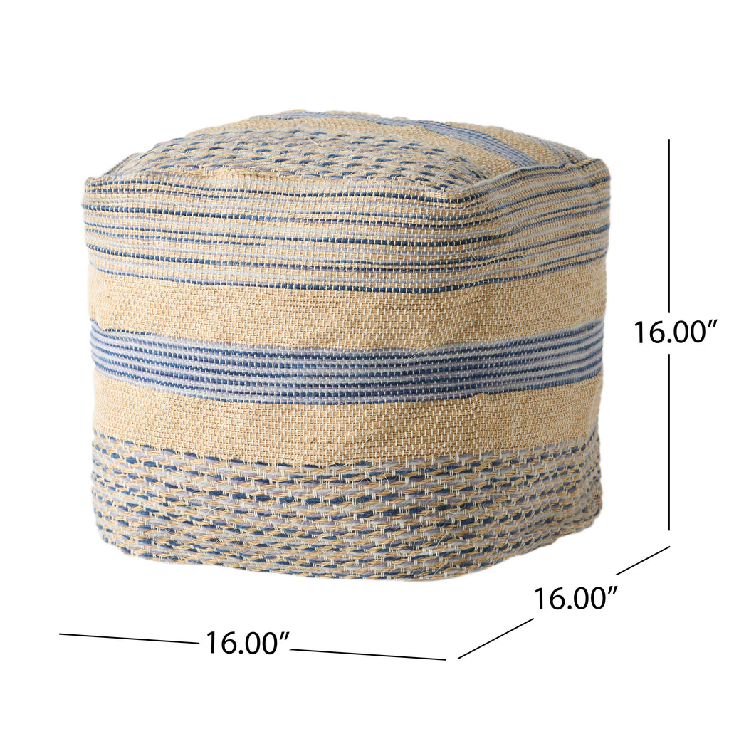Lola Boho Handcrafted Fabric Cube Pouf