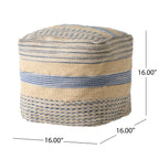Lola Boho Handcrafted Fabric Cube Pouf