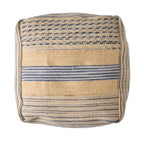 Lola Boho Handcrafted Fabric Cube Pouf