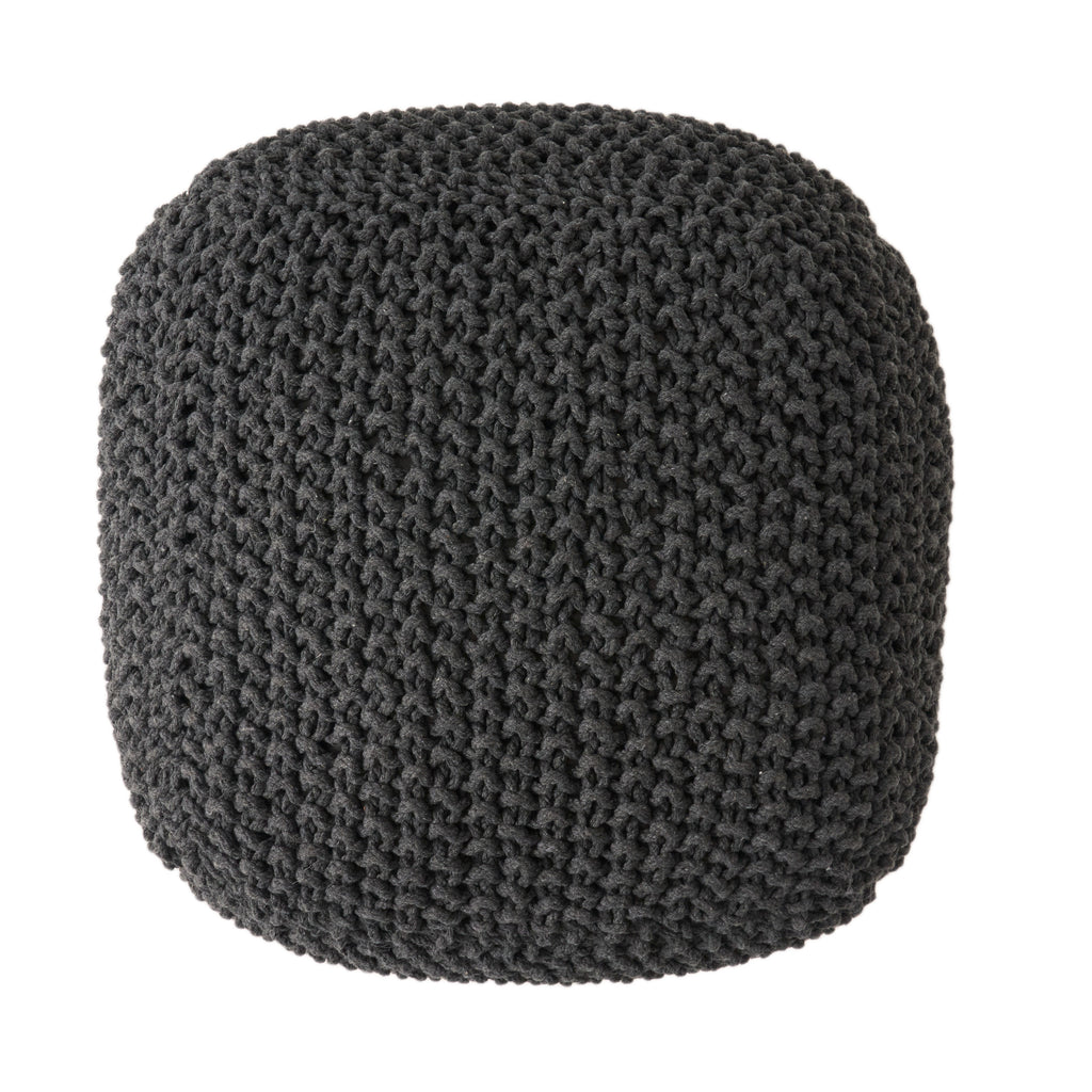 Teresa Modern Knitted Cotton Cube Pouf