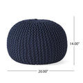 Barwick Modern Knitted Cotton Round Pouf