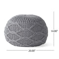 Woodbine Modern Knitted Cotton Round Pouf