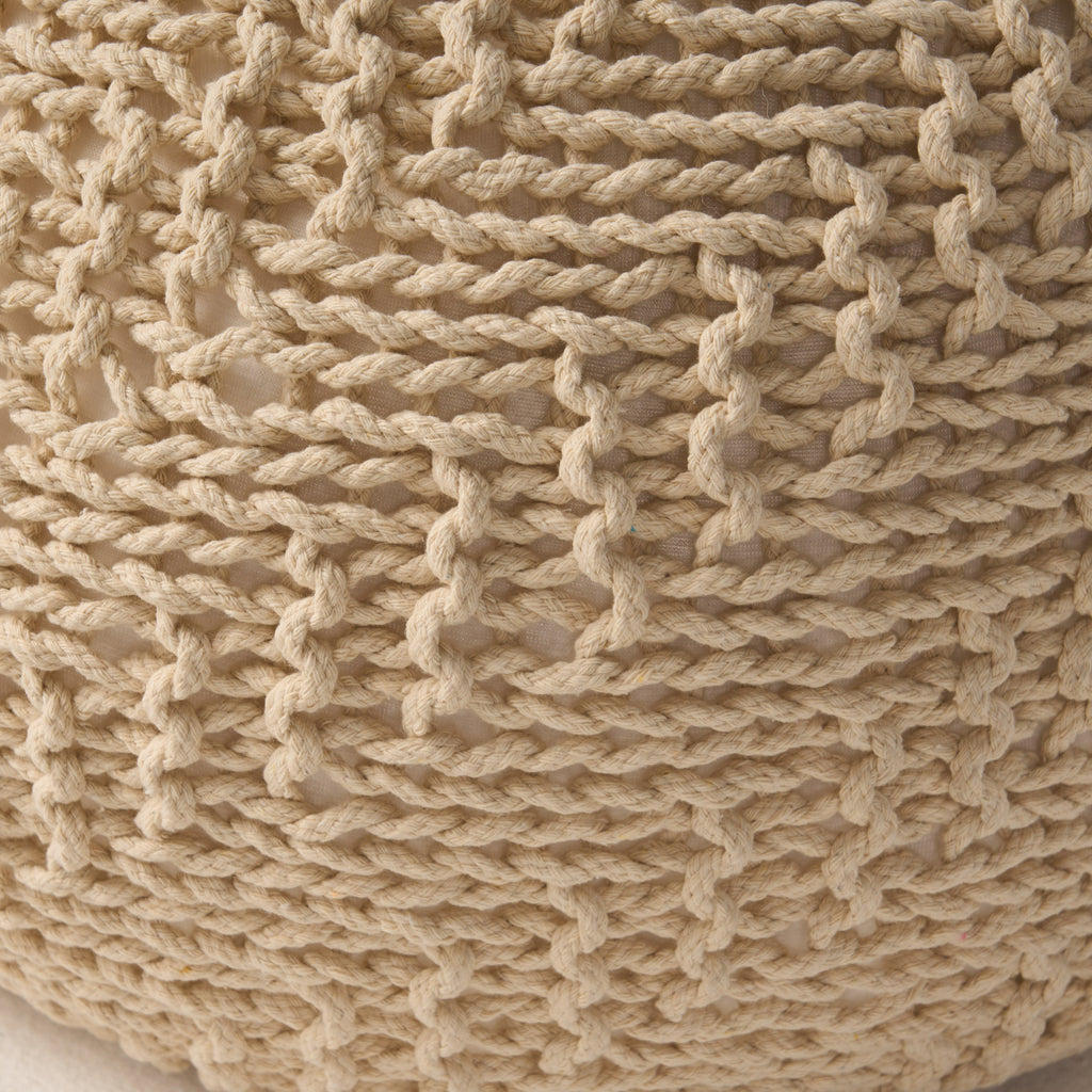 Flovilla Modern Knitted Round Pouf
