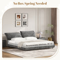 Christopher Knight Home Modern Fabric Upholstered Bed with Adjustable Cushion Headboard & Wood Slat Support