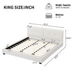 Christopher Knight Home Modern Boucle Upholstered Platform Bed with Tufted Headboard,King